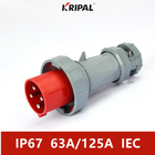 63A 125A IP67 المكونات الصناعية الأوروبية ثلاثية الطور المقاومة للماء 6H