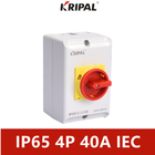 KRIPAL IP65 مفاتيح كهربائية دوارة 4 أقطاب 40A مقاوم للماء IEC قياسي